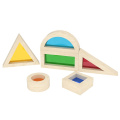 Factory Direct Sale Educational Wooden Toys Colorful Montessori Wooden Geometric Shape Rainbow Block Toy For Kids kids